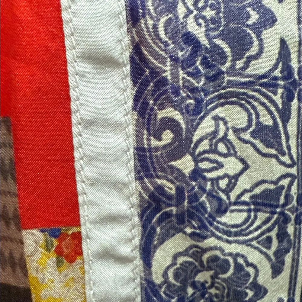 Johnny Was Colorful Patterned 100% silk Kimono Top - Picture 5 of 6